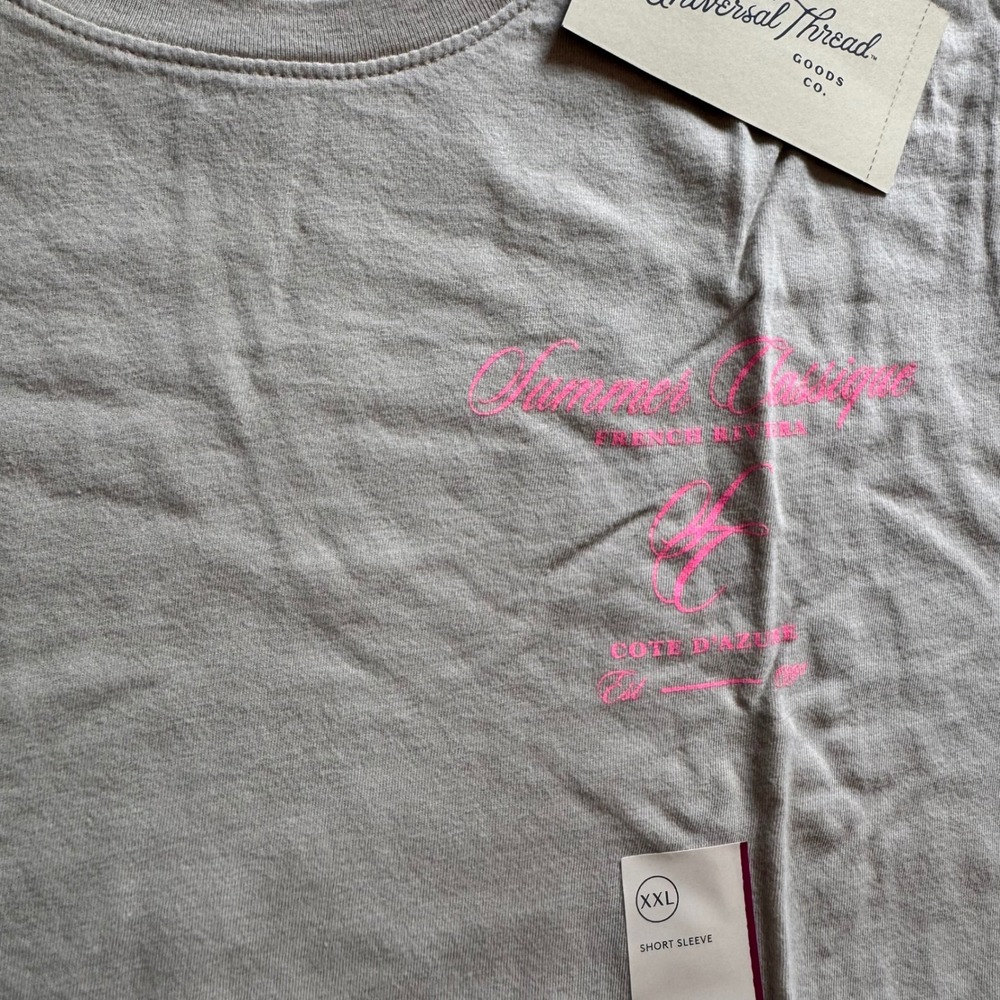 Universal Thread Summer Classique French Riviera Graphic T-Shirt Tan XXL NWT
